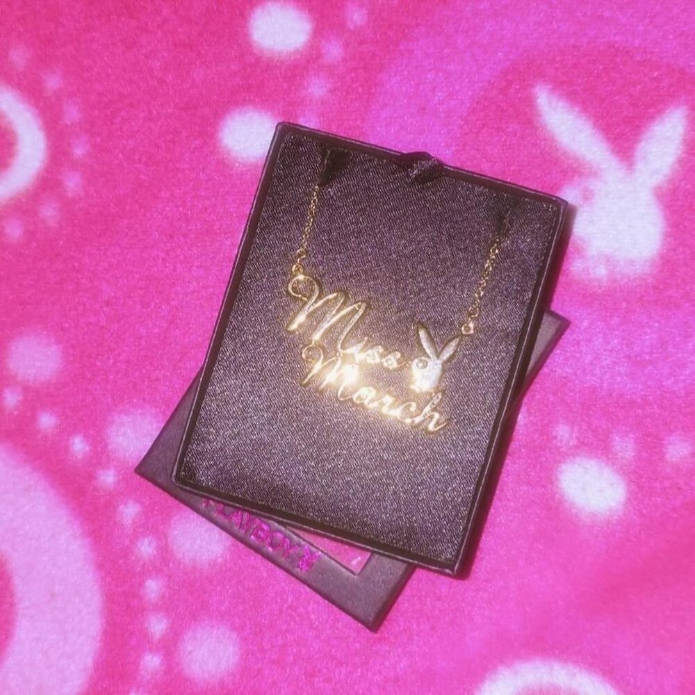 Vintage Playboy Playmate Gold Necklace- Miss March